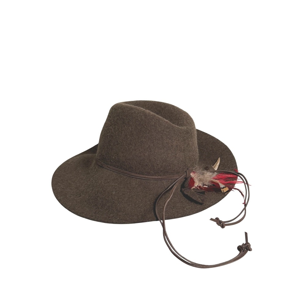 Peruvian Connection Palermo Fedora Southwestern Feather Boho Hat 22" Interior